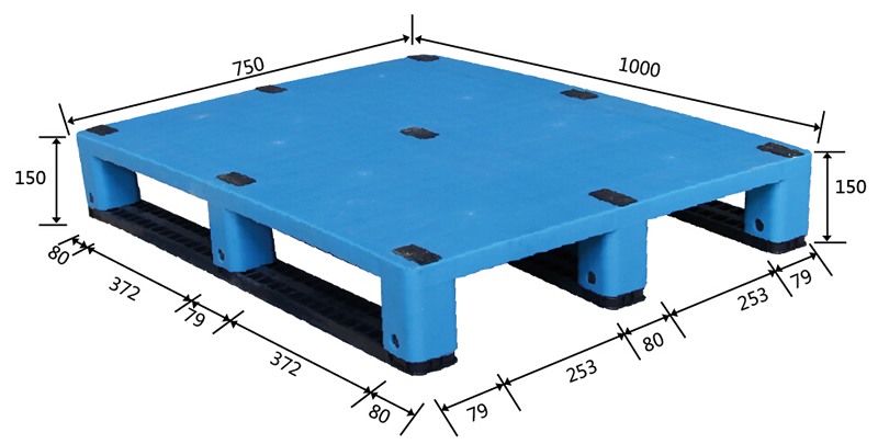 1075川字平板塑料托盤